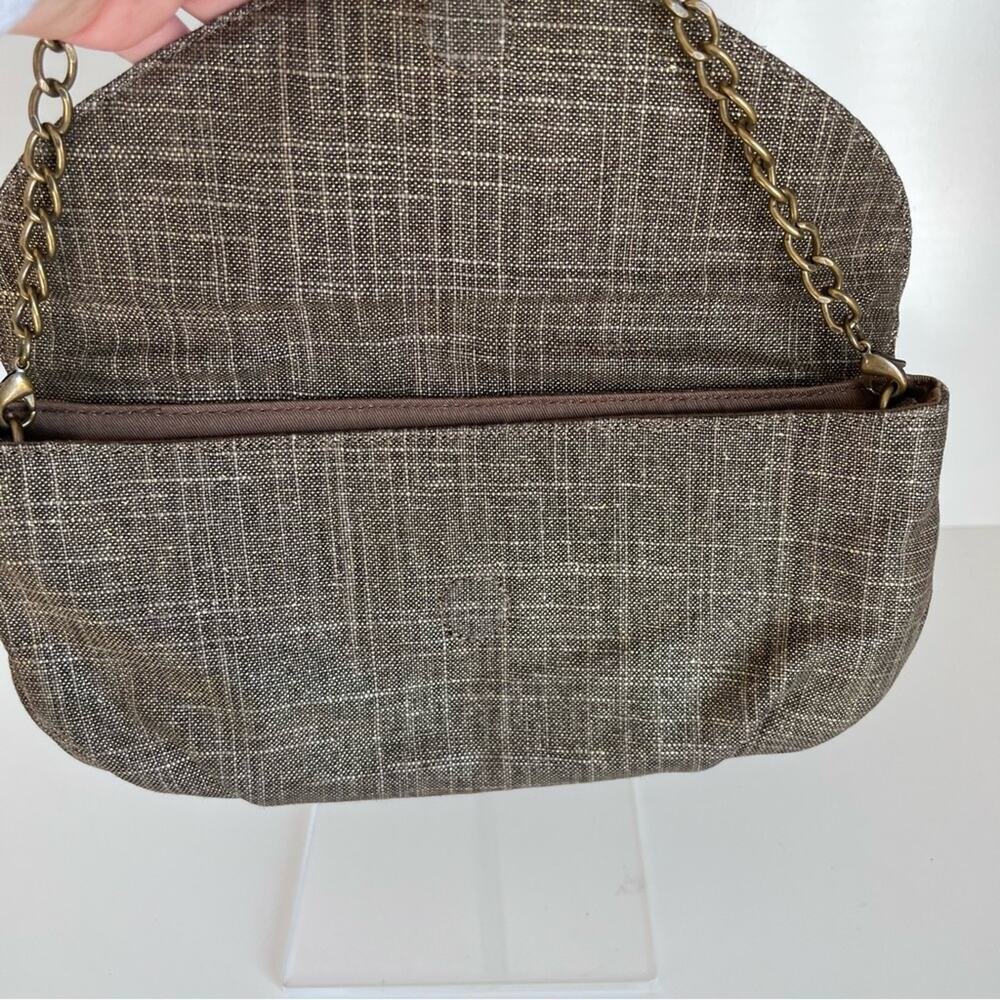 Chico’s Embellished Linen Foldover Clutch bag - Picture 4 of 10